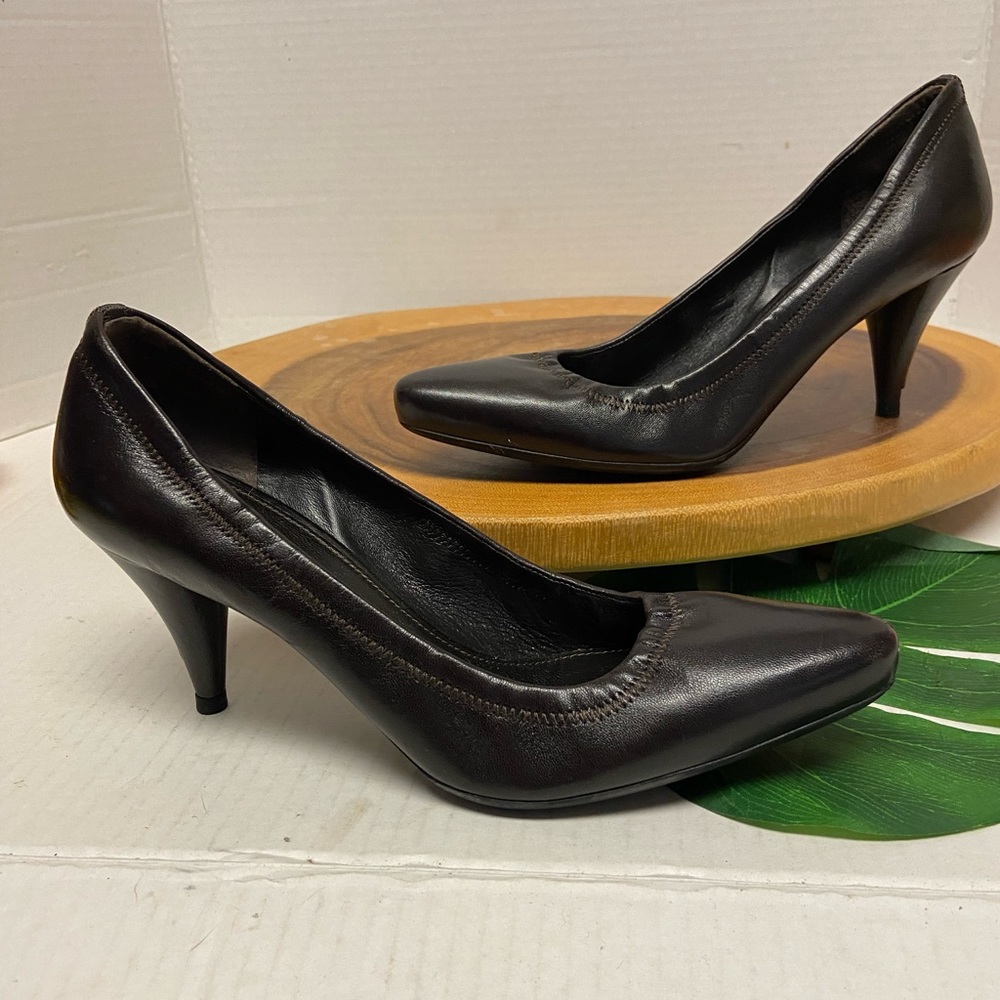 Prada Chocolate Brown Leather Pumps Heels
